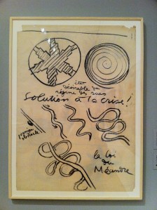 Le Corbusier had it all figured out. The solution to the crisis. The law of meandering. (Currently at MoMA.)